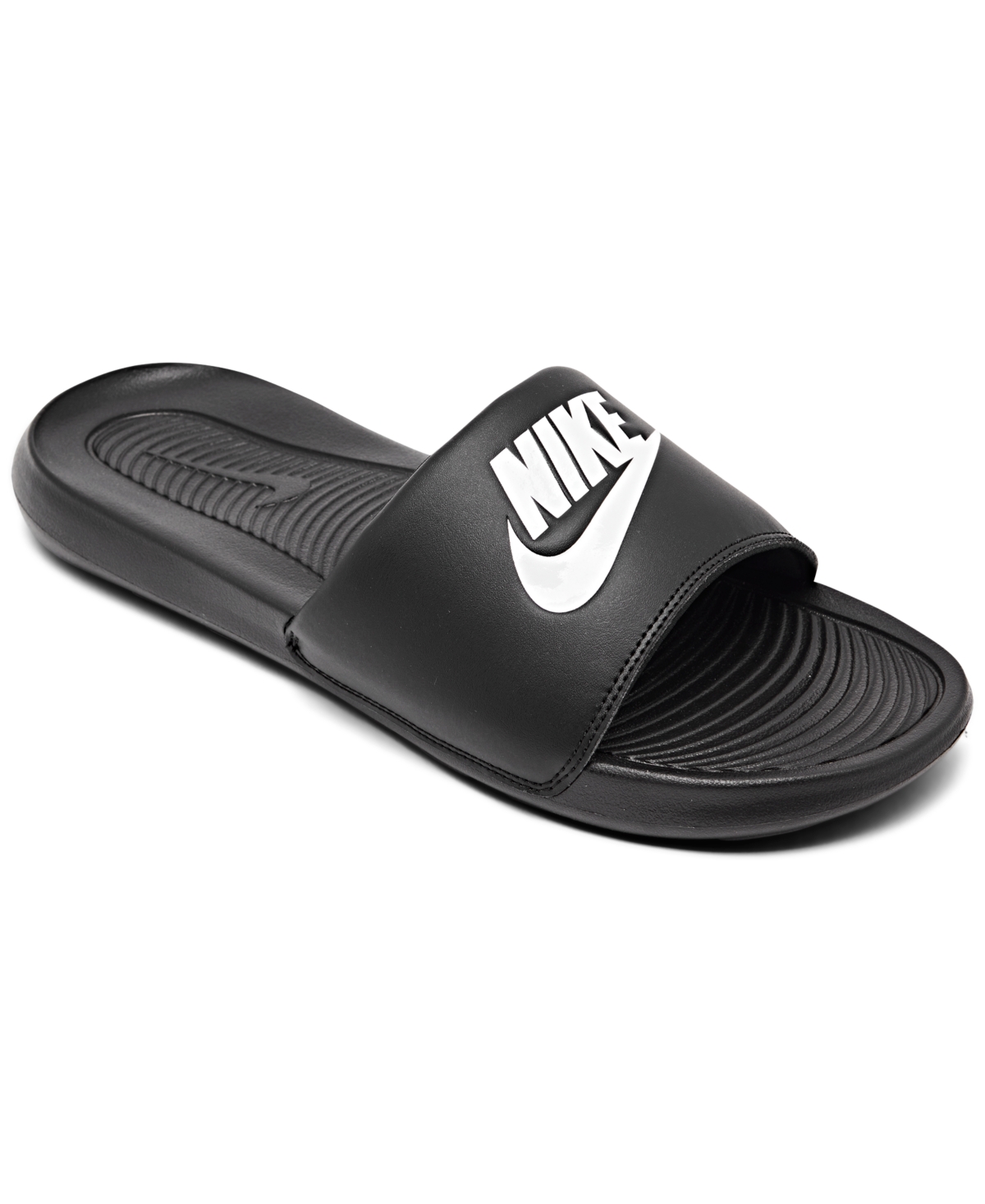 Men's Victori One Slide Sandals from Finish Line - Black, White