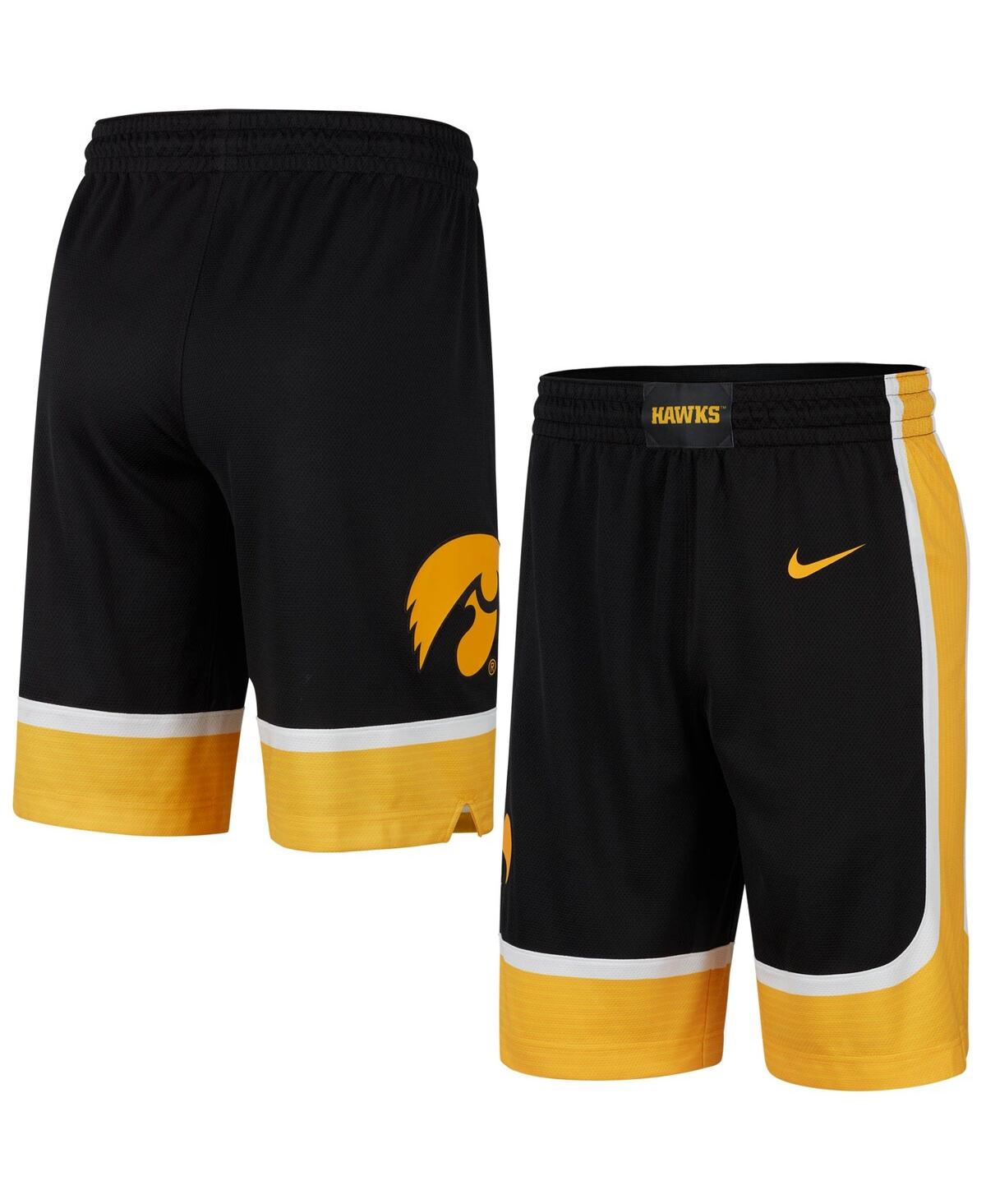 Shop Nike Men's  Black Iowa Hawkeyes Replica Team Performance Basketball Shorts