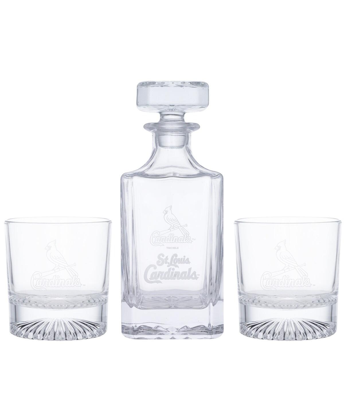 Memory Company St. Louis Cardinals Decanter And Two Rocks Glasses Set In Transparent