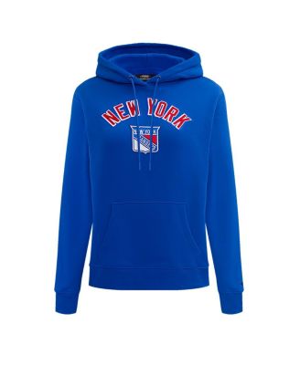 Women's Blue New York Rangers Classic Chenille Pullover Hoodie