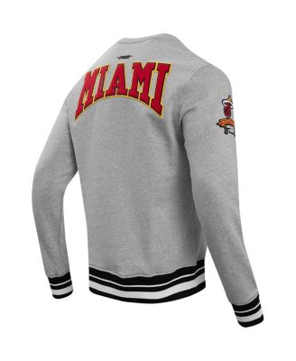 Pro Standard Men's Heather Gray Miami Heat Crest Emblem Pullover Sweatshirt