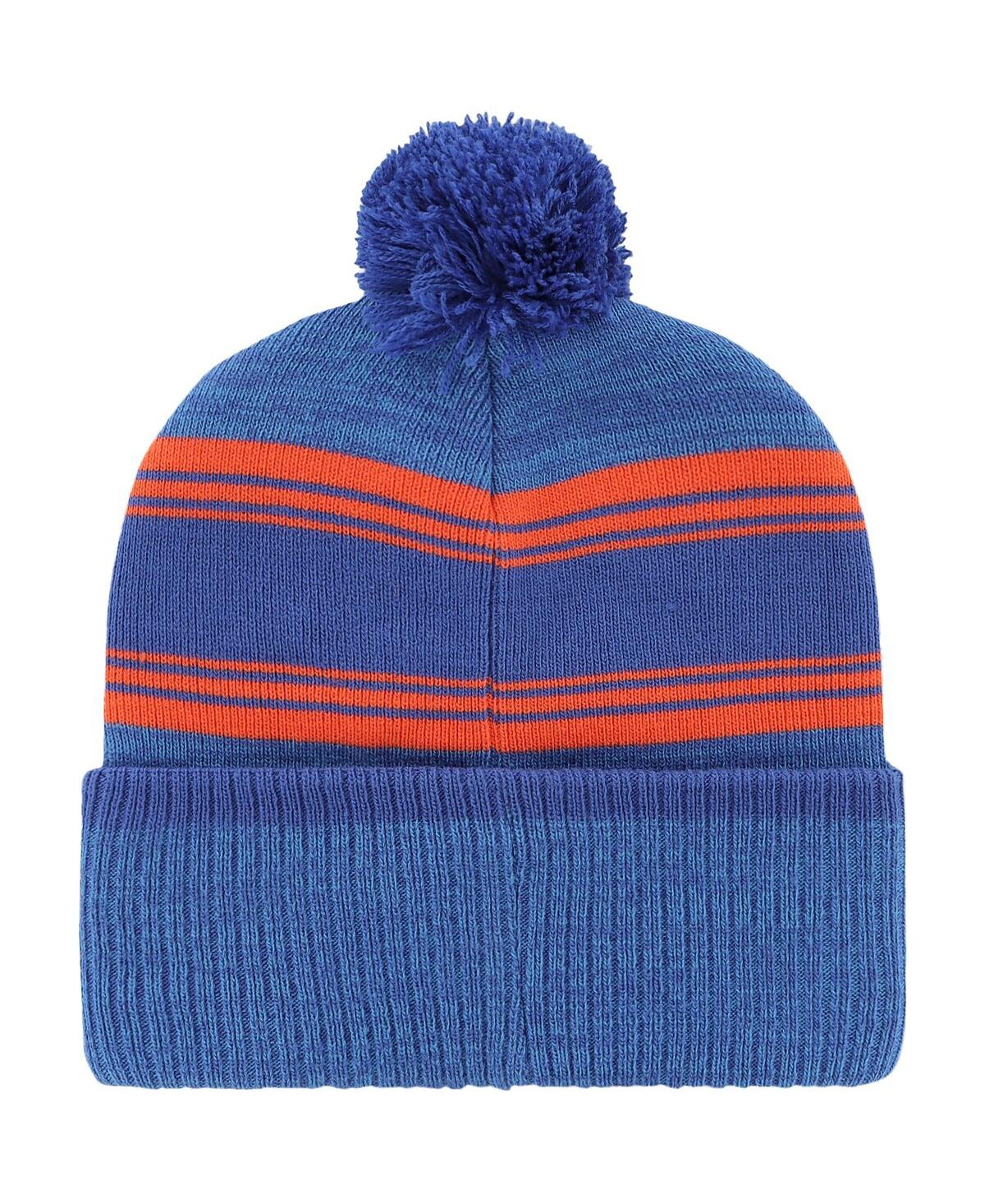 Shop 47 Brand Men's ' Royal Denver Broncos Fadeout Cuffed Knit Hat With Pom