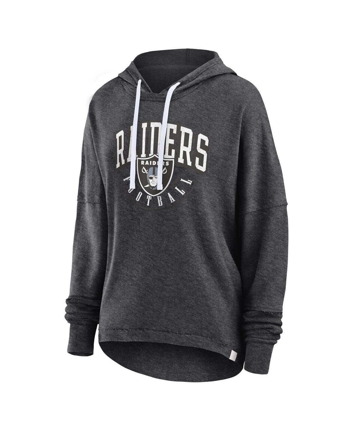 Women's FanaticsDistressed Las Vegas Raiders Lounge Helmet Arch Pullover Hoodie - Charcoal