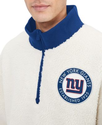 Men's Cream New York Giants Jordan Sherpa Quarter-Zip Sweatshirt