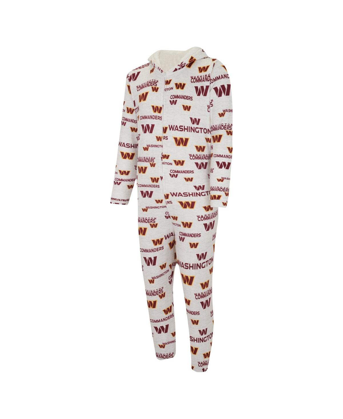 Shop Concepts Sport Men's  White Washington Commanders Allover Print Docket Union Full-zip Hooded Pajama S