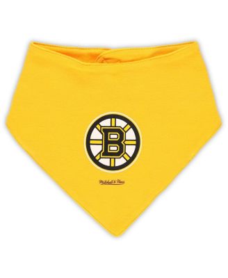 Infant Boys and Girls Gold, Black Boston Bruins Big Score 3-Pack Bodysuit, Bib and Bootie Set