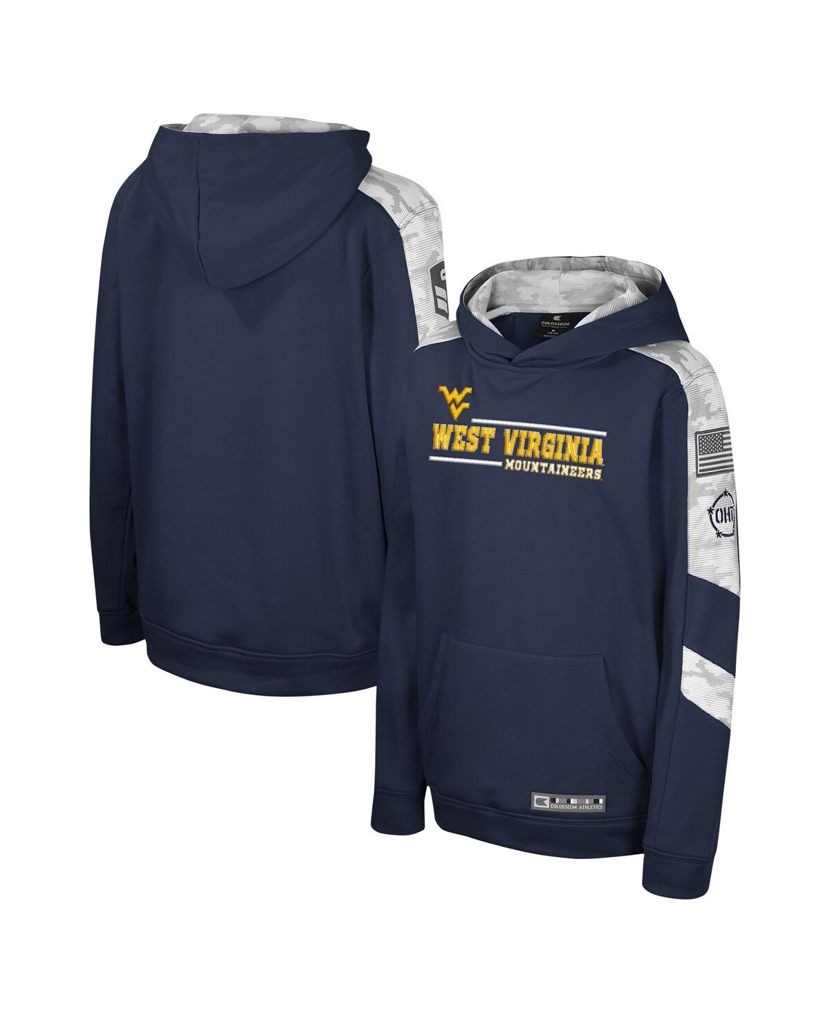 Colosseum Kids' Big Boys  Navy West Virginia Mountaineers Oht Military-inspired Appreciation Cyclone Digita In Blue