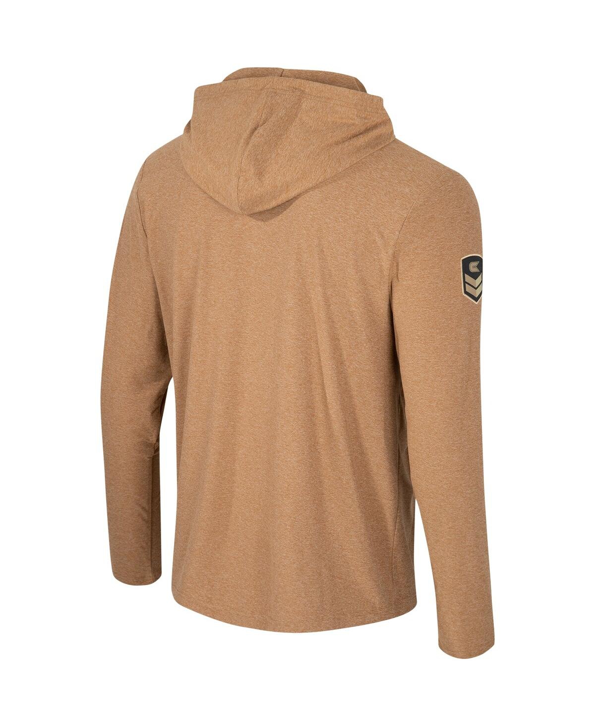 Men's ColosseumVillanova Wildcats Oht Military-Inspired Appreciation Cloud Jersey Desert Quarter-Zip Pullover Hoodie - Khaki