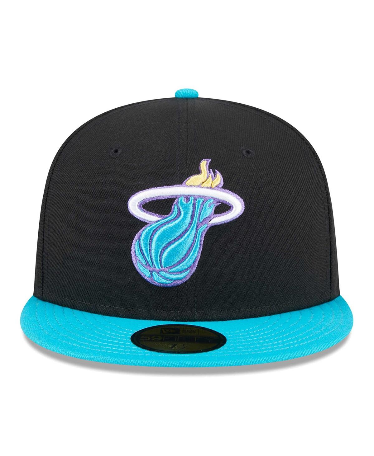 New Era Men s New Era Black Turquoise Miami Heat Arcade Scheme