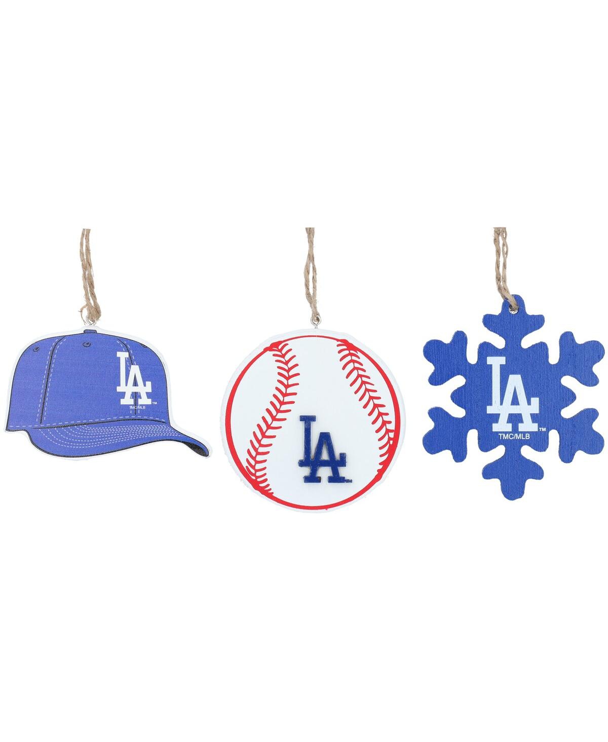 The Memory Company Los Angeles Dodgers Three-Pack Cap, Baseball and Snowflake Ornament Set - Multi