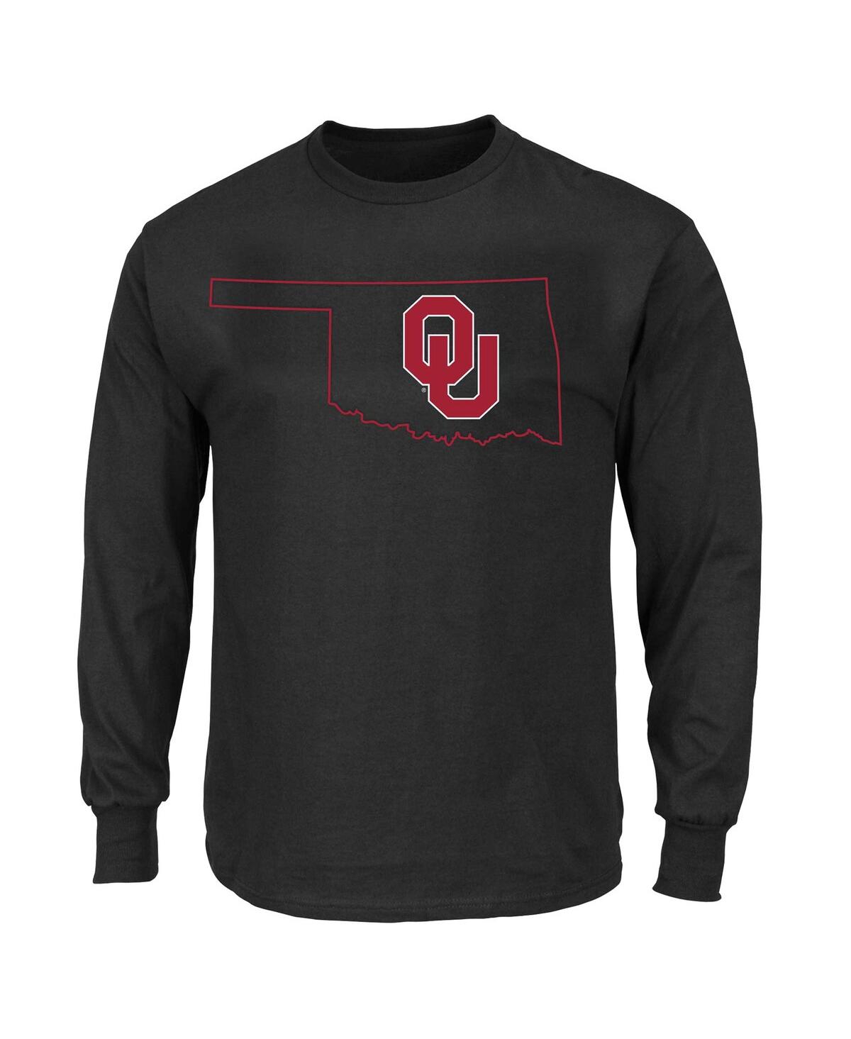 Shop Profile Men's  Black Oklahoma Sooners Big And Tall Pop Long Sleeve T-shirt