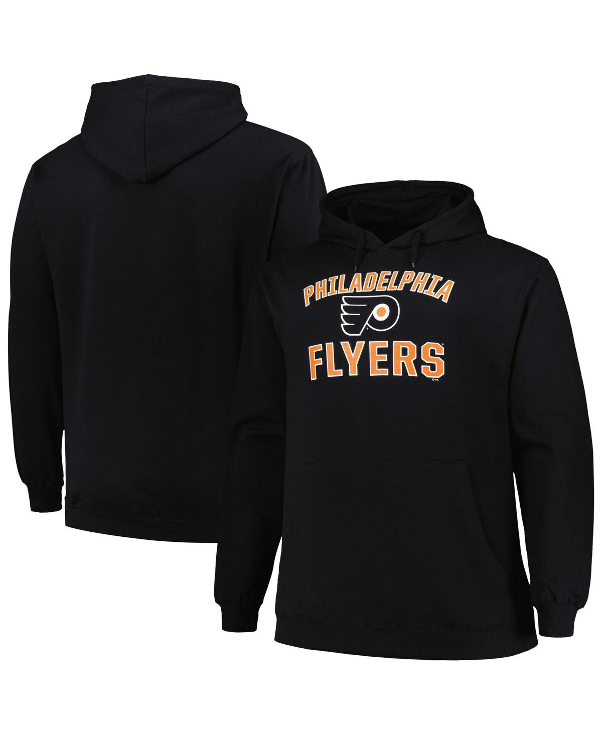 Profile Men's  Black Philadelphia Flyers Big And Tall Arch Over Logo Pullover Hoodie