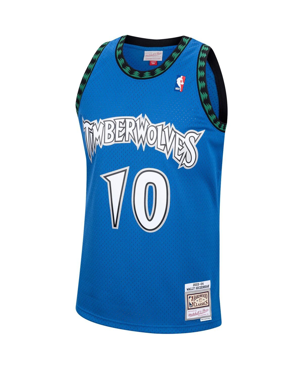 Men's Mitchell & Ness Wally SzczerbiakMinnesota Timberwolves 2001/02 Hardwood Classics Swingman Jersey - Blue