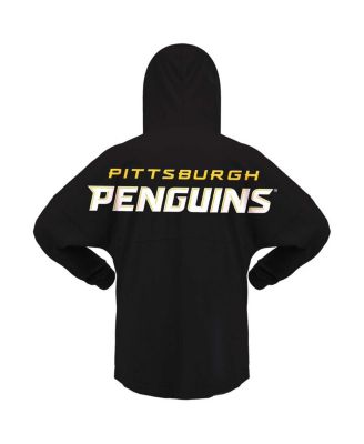 Women's Black Pittsburgh Penguins Jersey Lace-Up V-Neck Long Sleeve Hoodie T-shirt