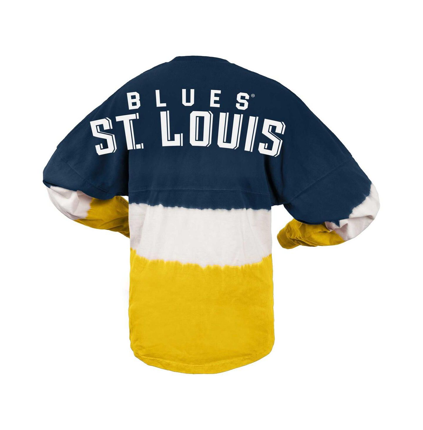 Женская футболка Spirit Jersey Navy, Gold St. Louis Blues Ombre Long Sleeve — фото 2