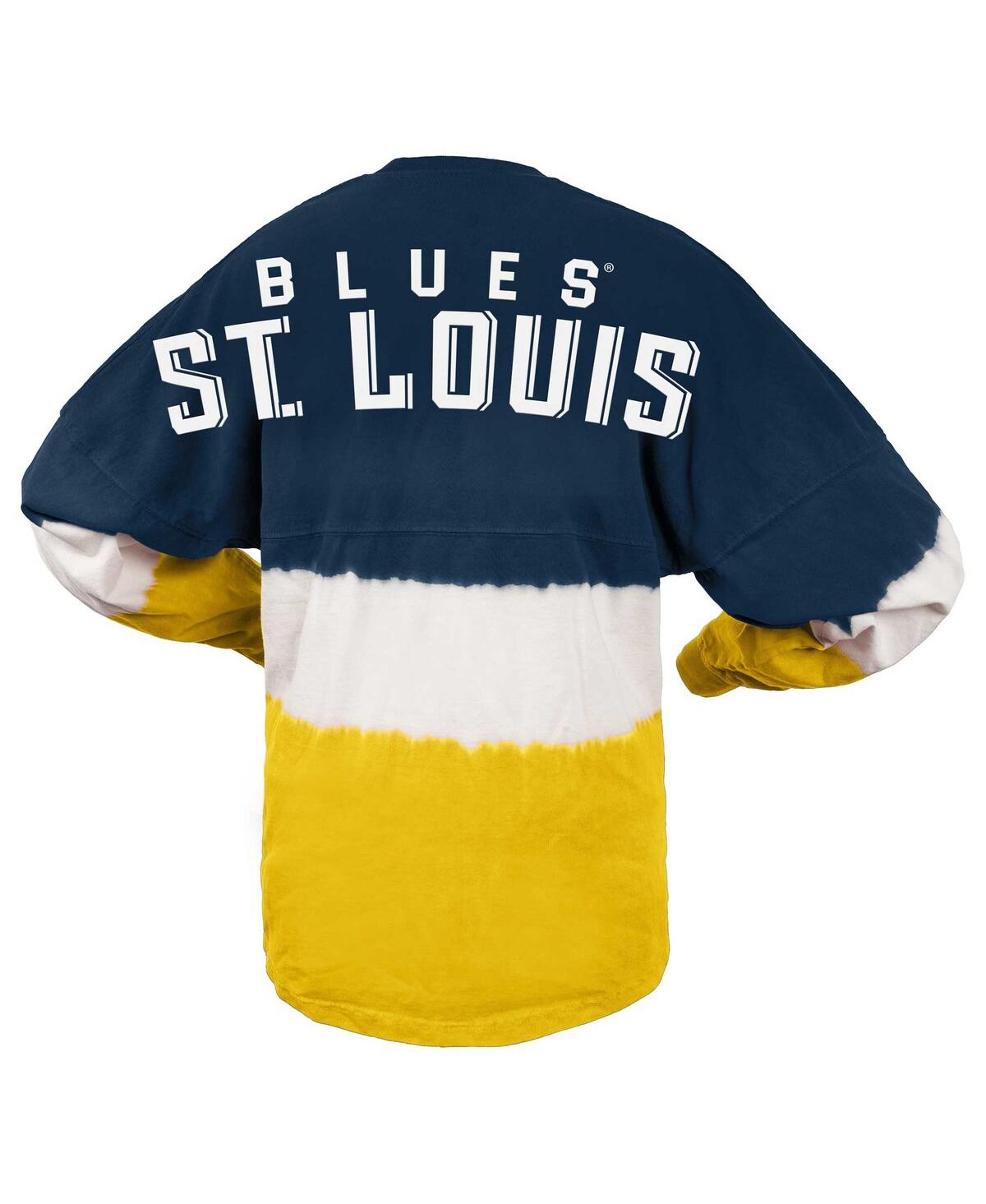 Spirit Jersey Women's  Navy, Gold St. Louis Blues Ombre Long Sleeve T-shirt In Navy,gold