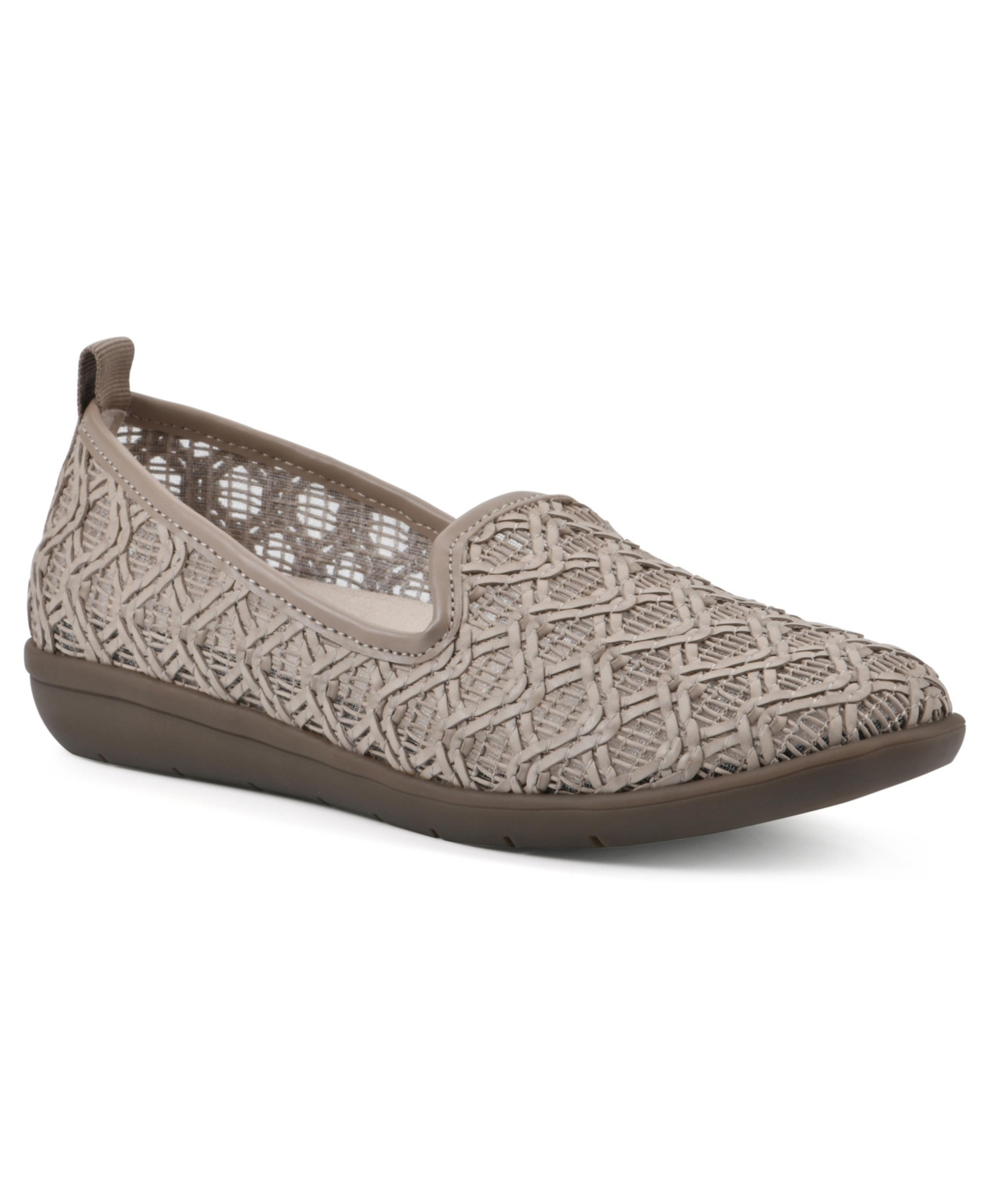 Shop Cliffs By White Mountain Women's Twisty Moc Loafer In Light Taupe Fabric