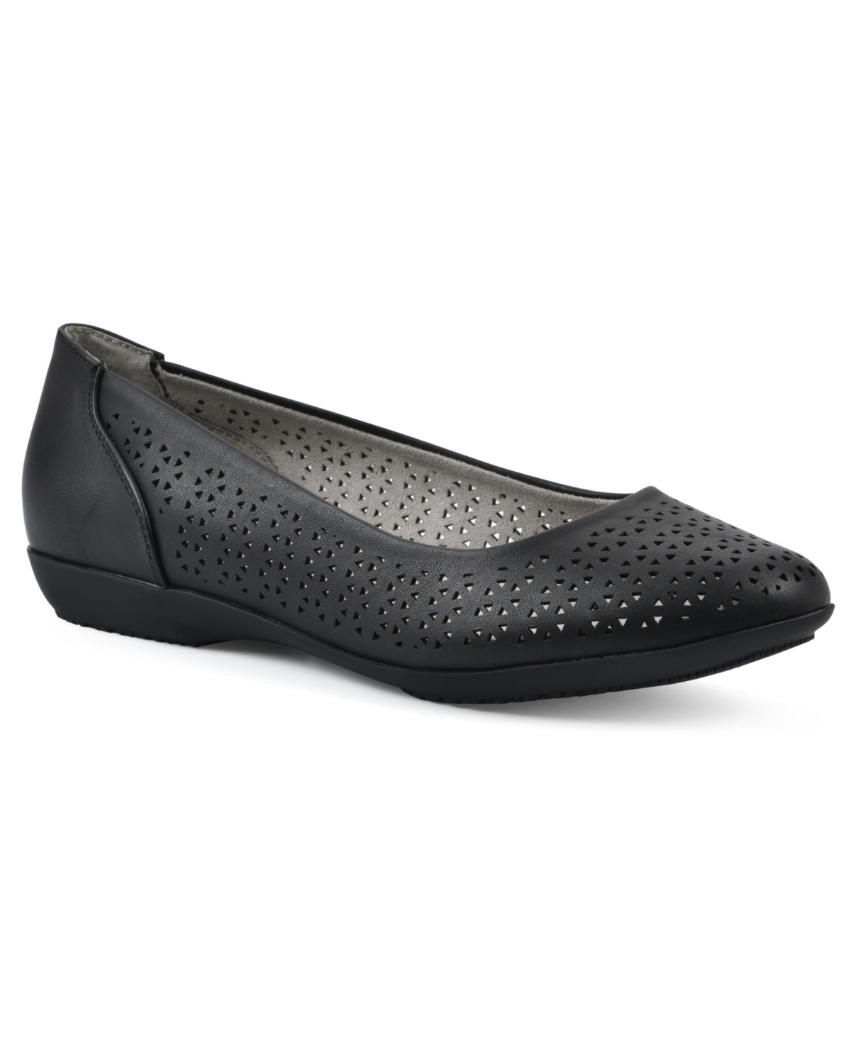 Cliffs By White Mountain Women's Cindy Ballet Flat In Black Burnished Smooth