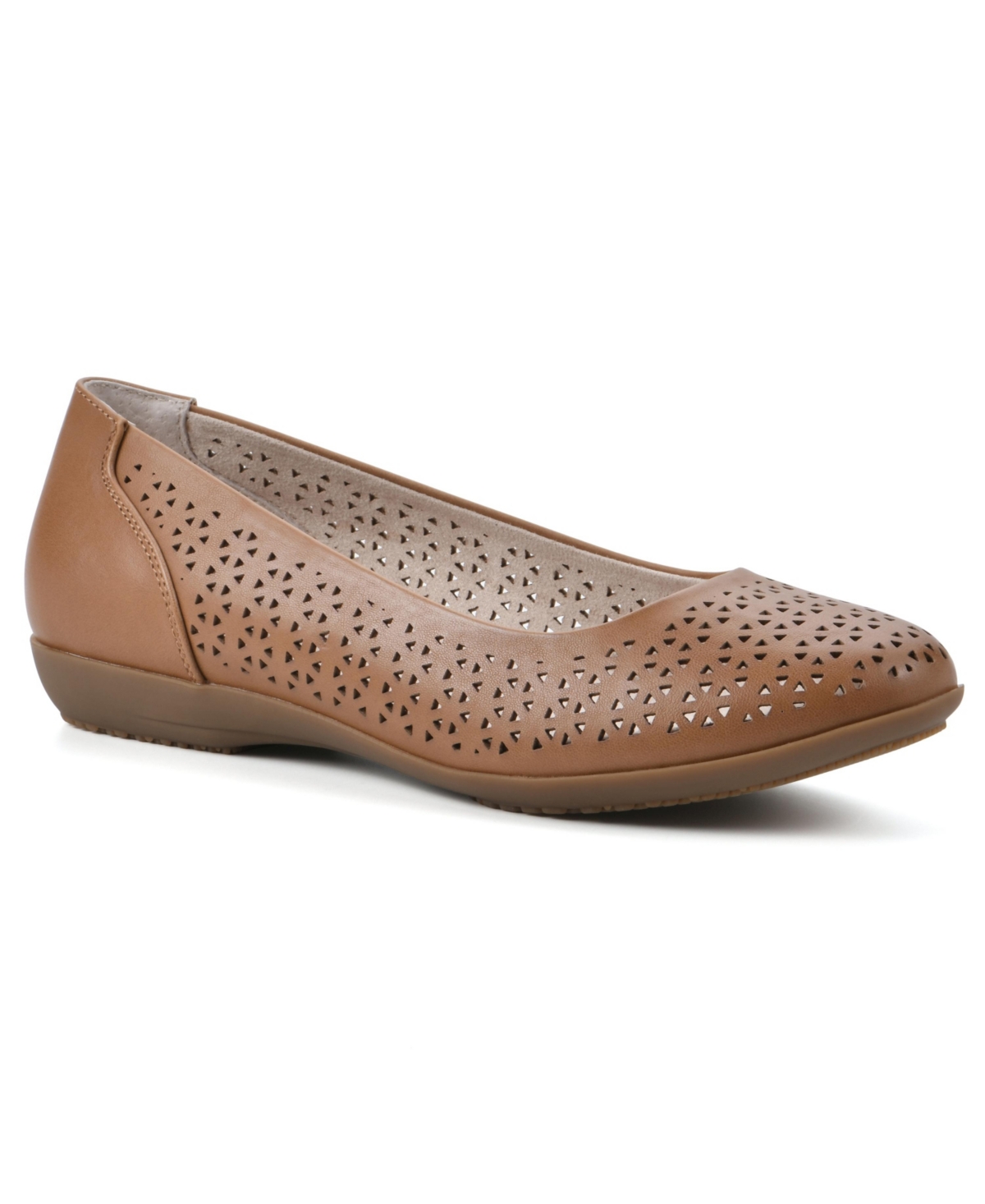 Cliffs By White Mountain Women's Cindy Ballet Flat In Tan Burnished Smooth