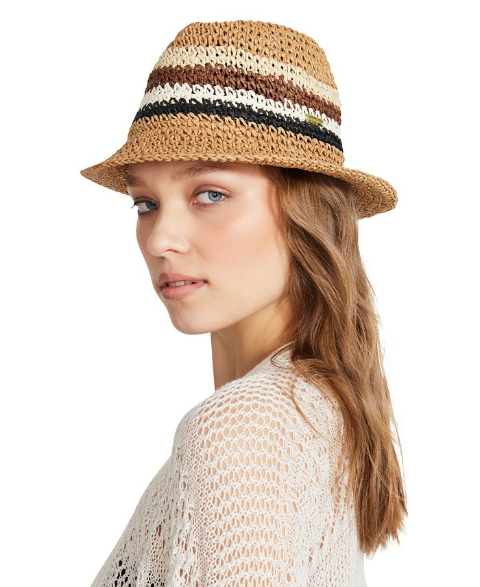 Steve Madden Women's Ombré Striped Straw Fedora Macy's