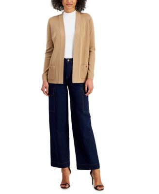 ANNE KLEIN WOMENS MALIBU CARDIGAN CARGO TROUSER JEANS