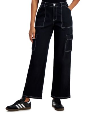 【U LAN】Match two-way cargo wide pants YanHoo Women Cargo Pants Low Rise Baggy Stretchy Cargo Jeans