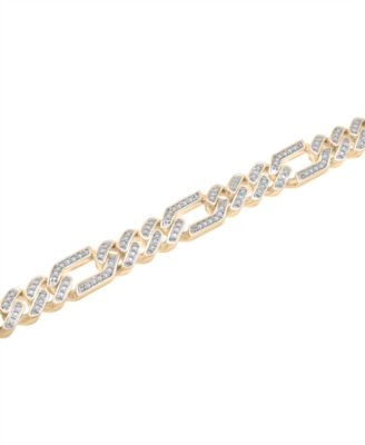 Men's Diamond Figaro Link Bracelet Necklace (1 ct. t.w.) in 10k Gold