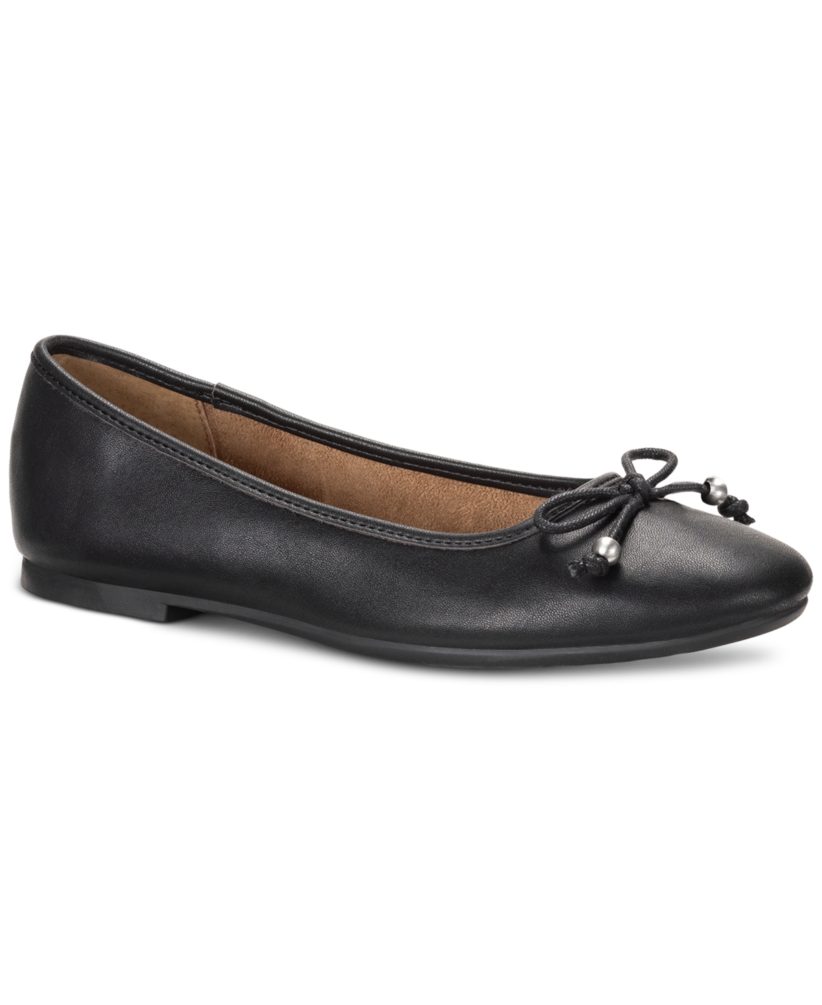 Shop Style & Co Women's Monaee Bow Slip-on Ballet Flats, Created For Macy's In Black