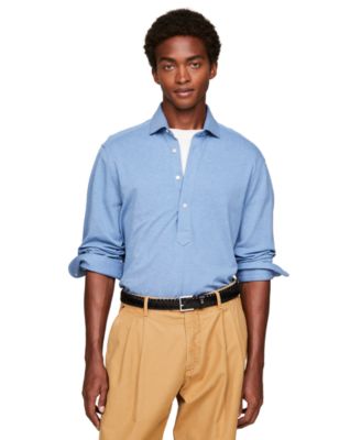 Tommy Hilfiger - Men's Pique Popover Long Sleeve Polo Shirt