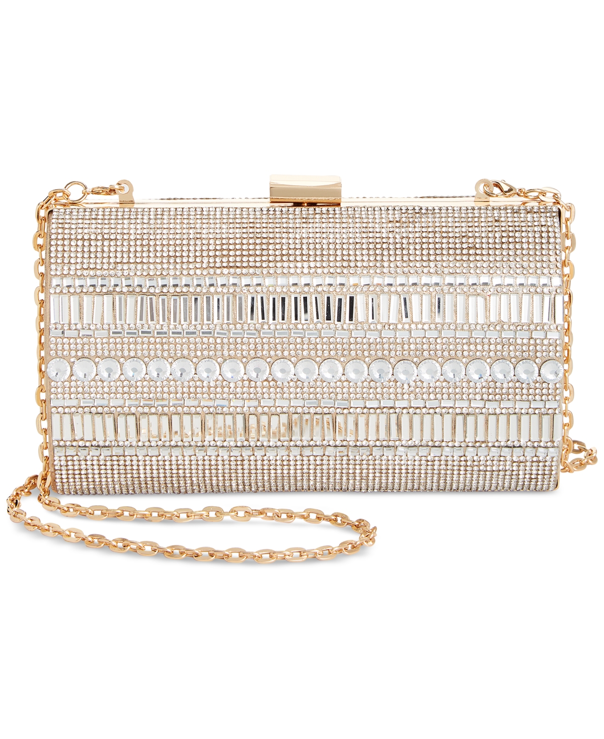 Shop Inc International Concepts Randdi Crystal Clutch, Created For Macy's In Gold,ivory