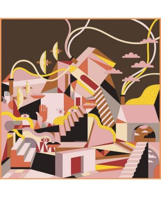 Double Sided Silk Scarf Of Dreamlike