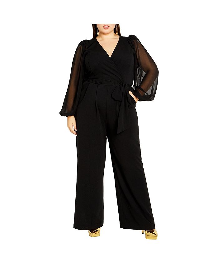Plus size sheer jumpsuit hotsell