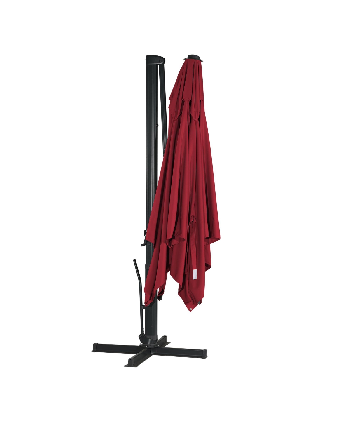 Mondawe 10ft Square Solar Led Cantilever Patio Umbrella with Bluetooth Light for Outdoor Shade