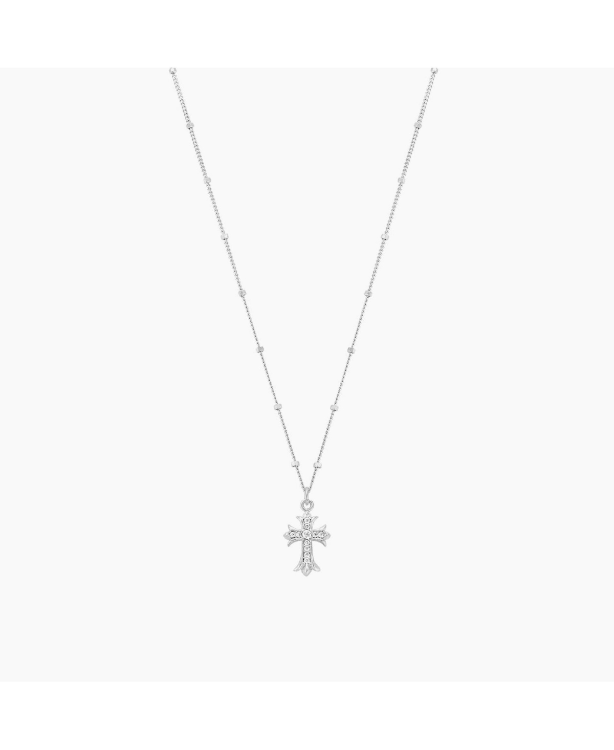 Isla Cross Necklace - White gold