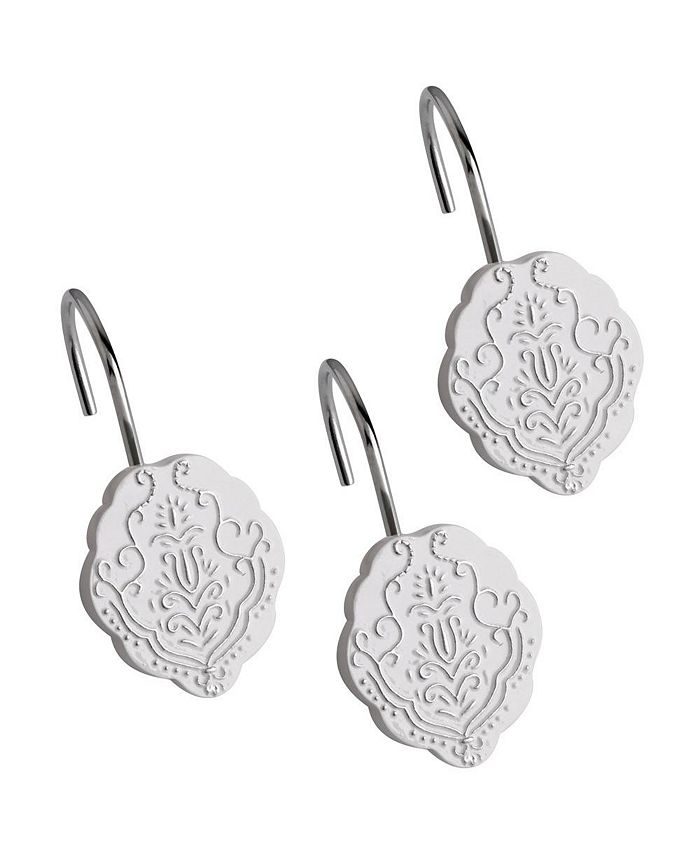 Creative Scents Vintage inspired White Shower Curtain Hooks Set of 12