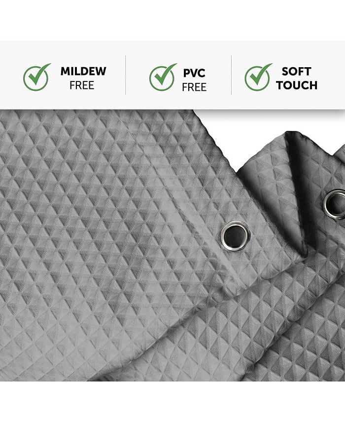 Creative Scents Fabric Waffle Grey Shower Curtain for Bathroom - Macy's