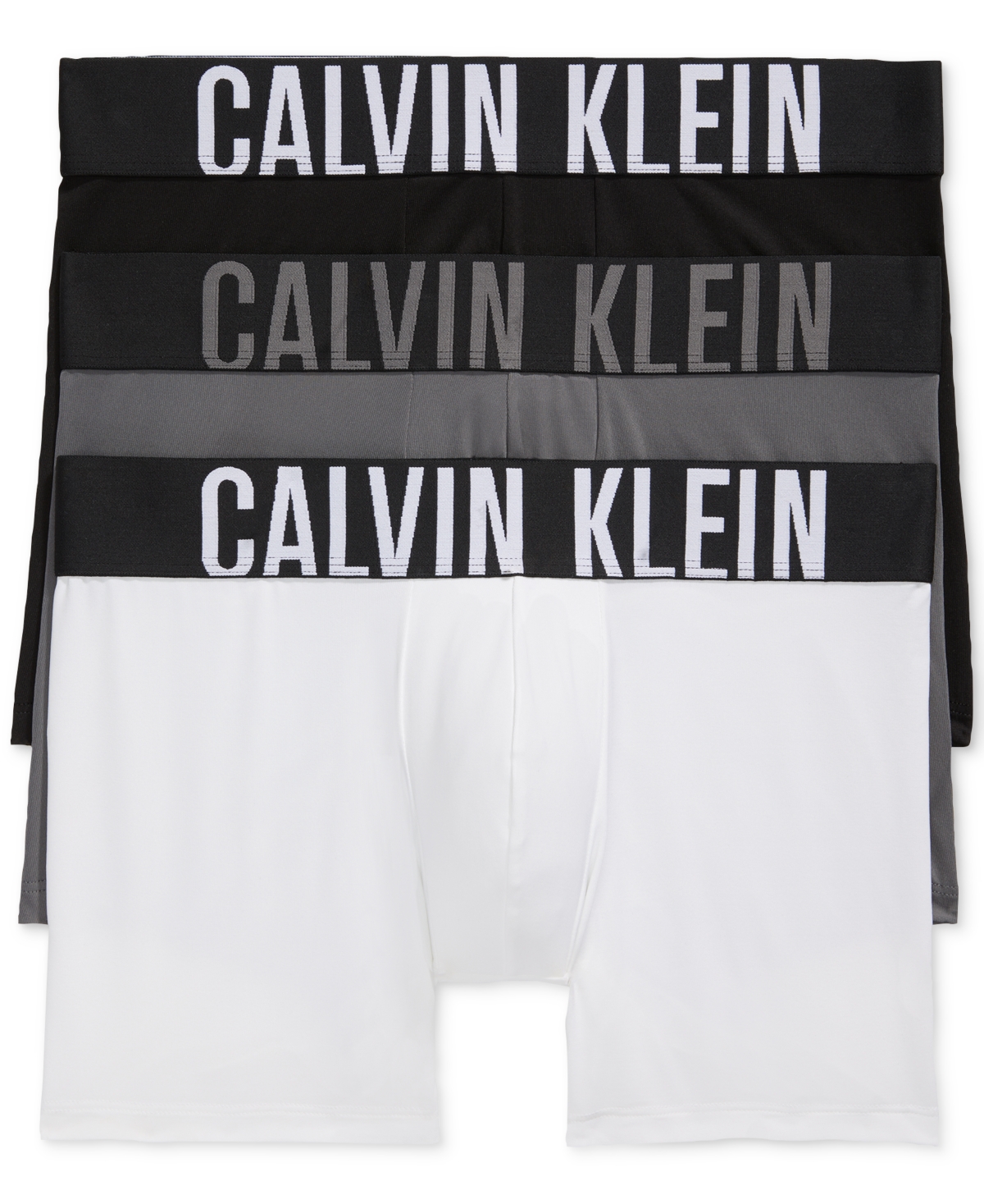 Shop Calvin Klein Men's Intense Power Micro Boxer Briefs In Black,grey Sky,white