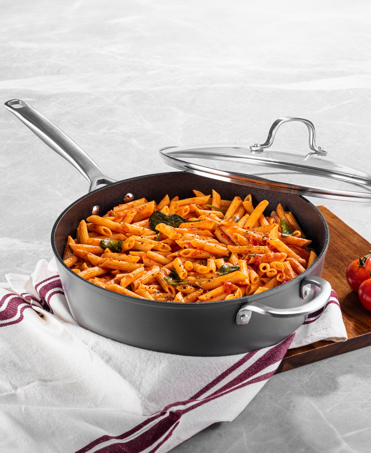Granite Stone Diamond Armor Max Aluminum Hard Anodized Ultra Release Deep Saute Pan