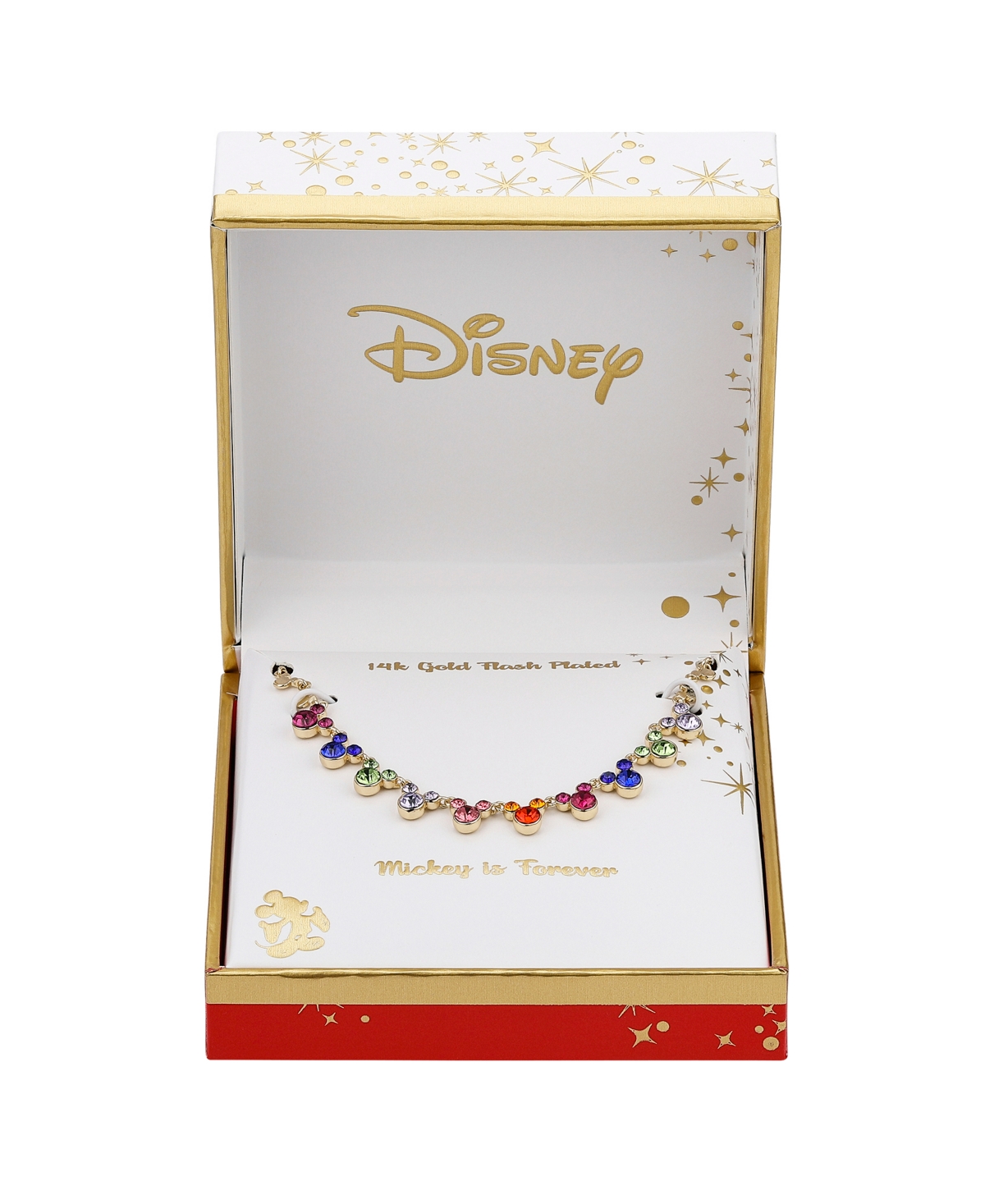 Shop Disney Multi Color Crystal Mickey Mouse Necklace In Silver