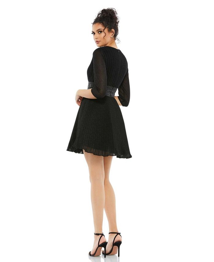 Mac Duggal Women's Ieena Shimmer Infused Pleated Mini Dress - Macy's
