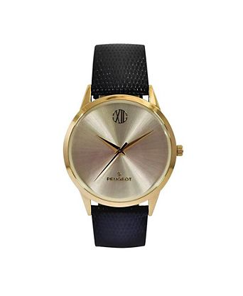 Men's 40mm Wafer Slim Round Gold-Plated Case Watch-Champagne