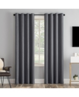 Tresello Tonal Texture Draft Shield Fleece Insulated 100% Blackout Grommet Curtain Panel - Sterling gray