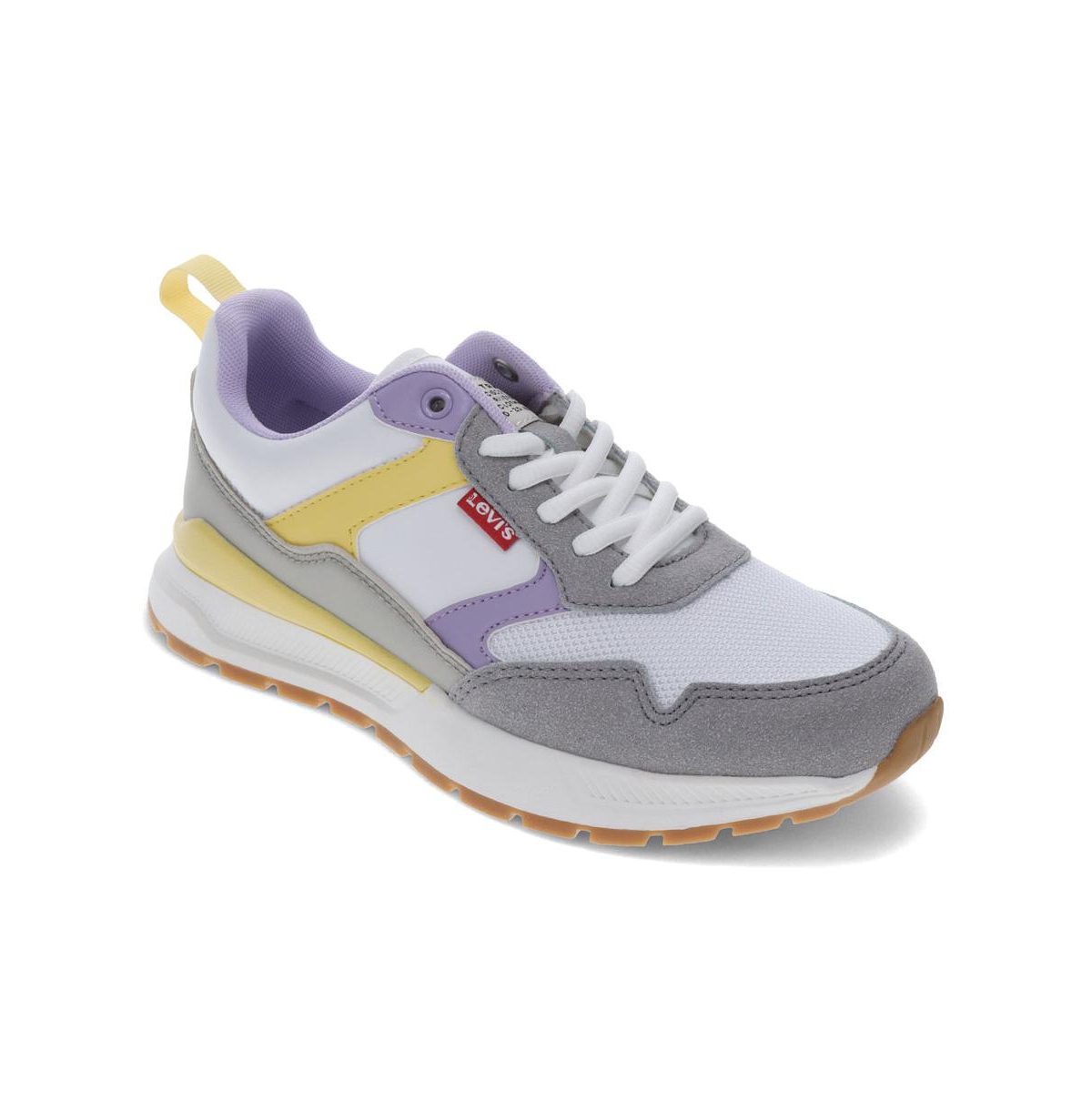 Levi's Women's Oats 2 Synthetic Leather Casual Trainer Sneaker Shoe In White,lilac,sunlight