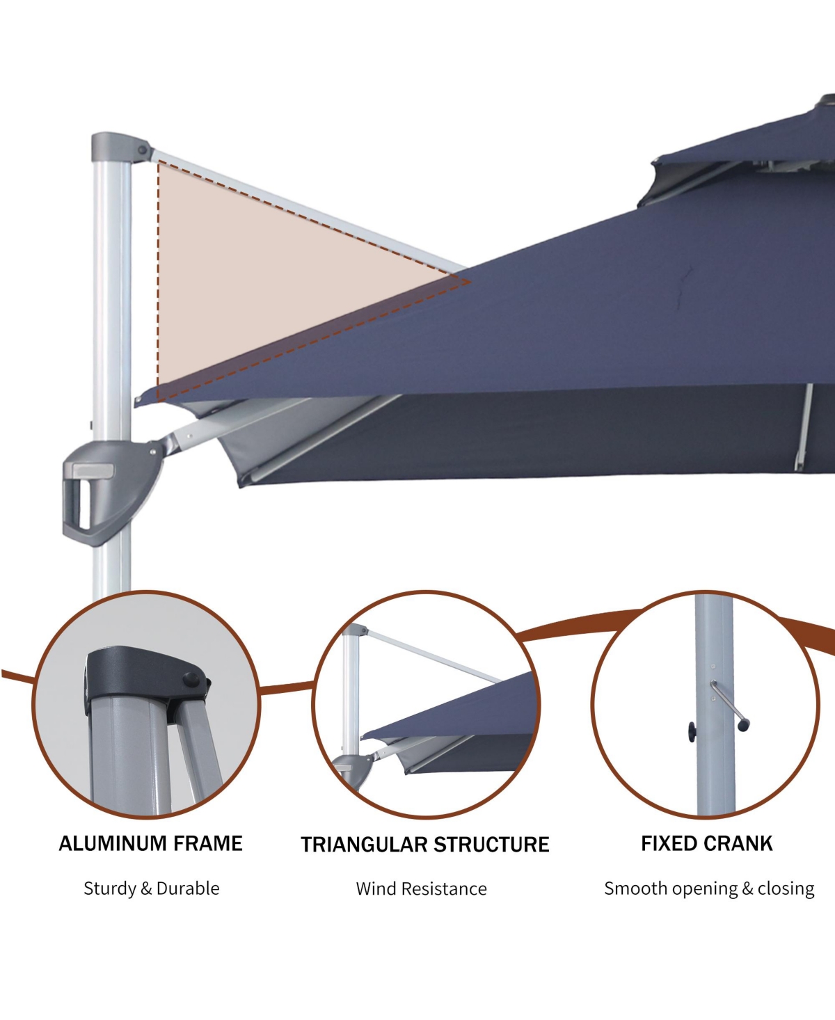 Mondawe 10ft 2-Tier Square Cantilever Outdoor Patio Umbrella with Included Cover