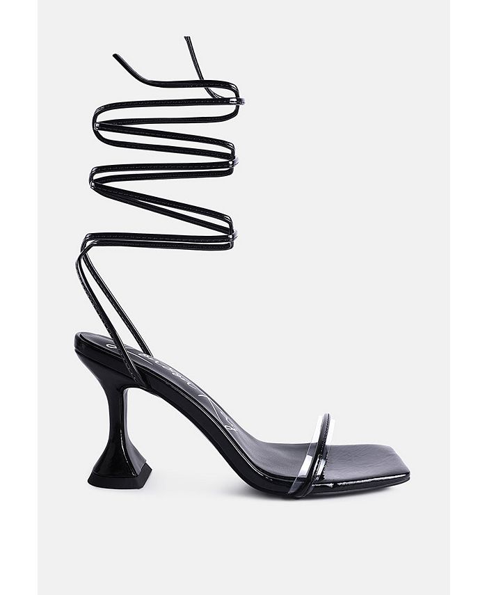 London Rag Women's Biten Berry Spool Heel Lace Up Sandals Macy's