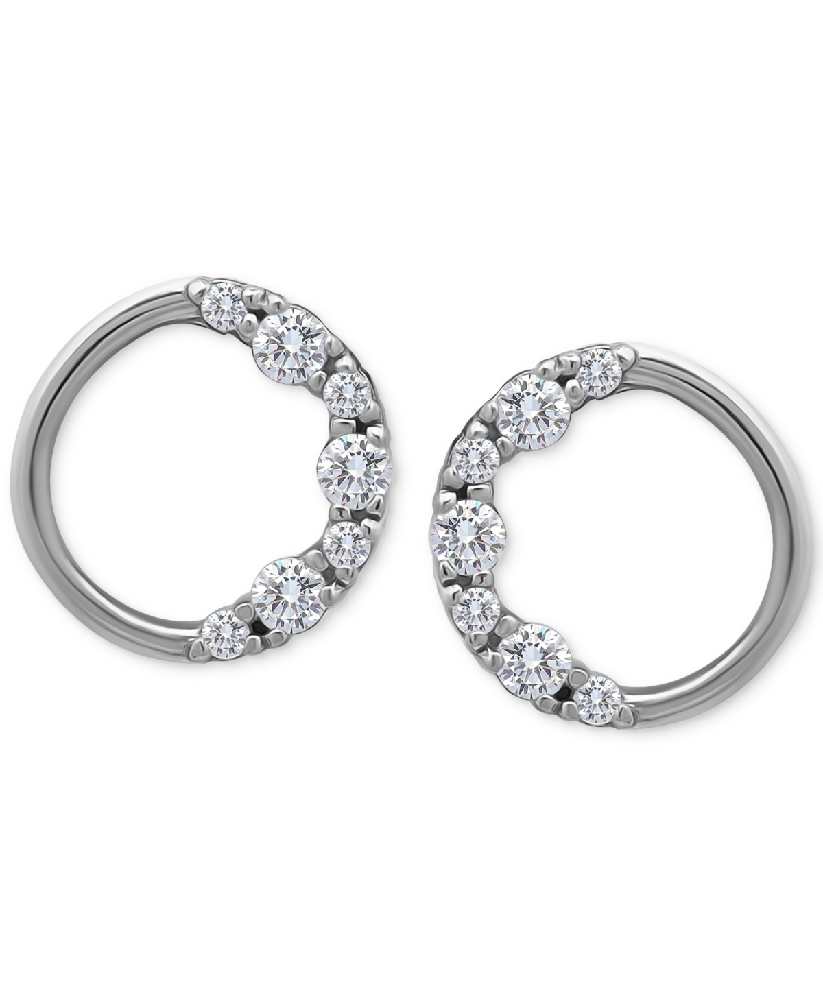 Giani Bernini Cubic Zirconia Circle Stud Earrings in Sterling Created for Macy's - Silver
