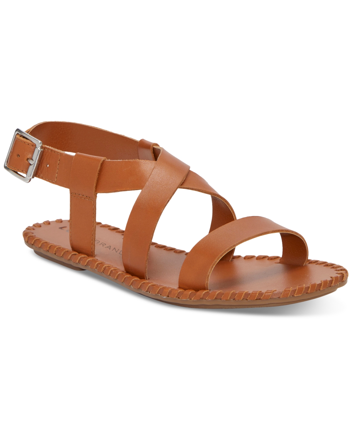 Women's Zelek Crisscross Flat Sandals - Gold Platino Leather