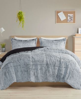 Malea Shaggy Faux-Fur 3-Pc. Comforter Set, King/California King