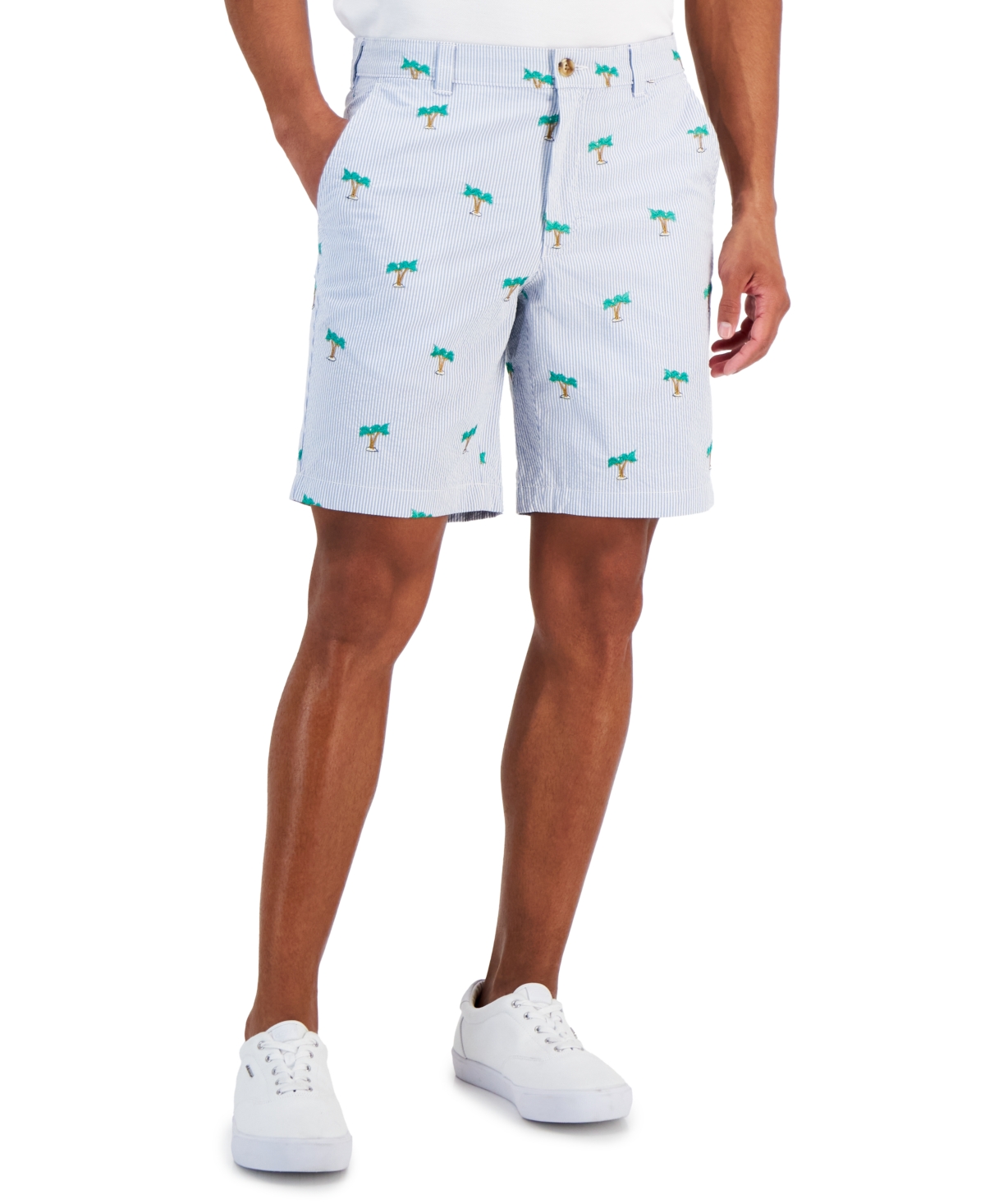 Men's Palm Tree Shorts, Created for Macy's - Bright White