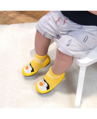 Baby Girl Boy First Walk Sock Shoes Penguin-Yellow